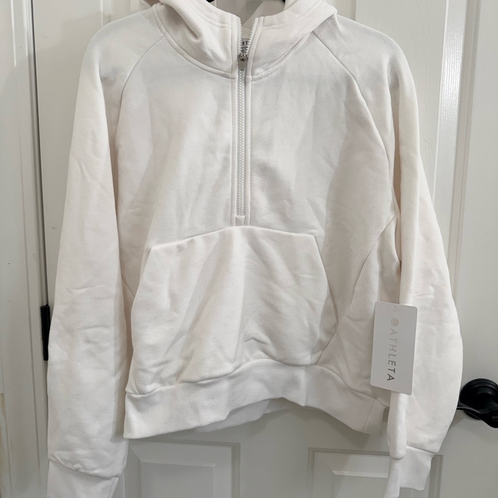 Athleta Women's White Half-Zip Sweater